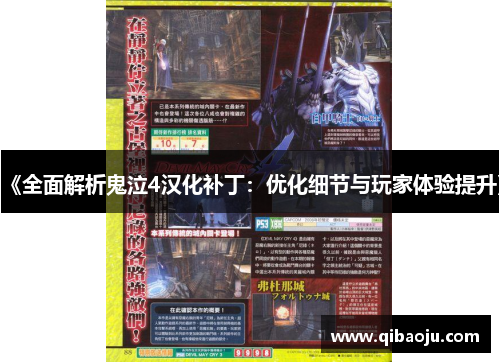 《全面解析鬼泣4汉化补丁：优化细节与玩家体验提升》