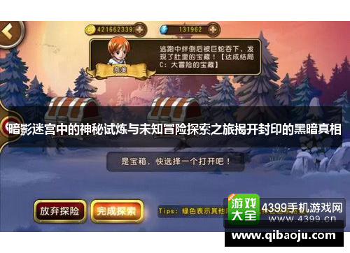 暗影迷宫中的神秘试炼与未知冒险探索之旅揭开封印的黑暗真相